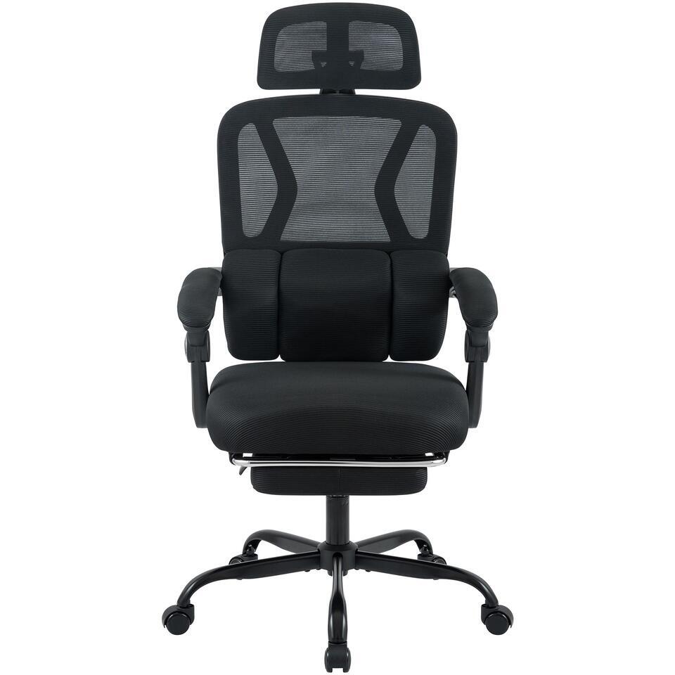  CLP Bureaustoel Liberton Zwart Frame - Kunststof - Zwart