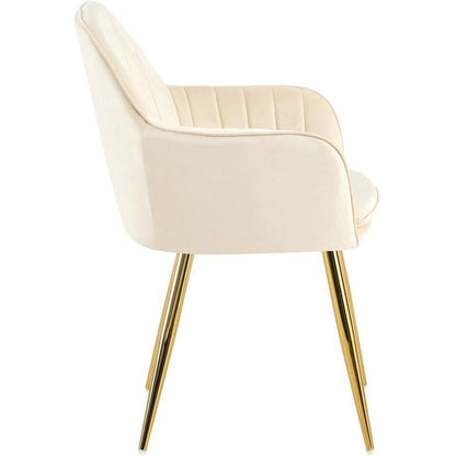  CLP Eetkamerstoel Cheryl Goud Frame - Metaal - Creme