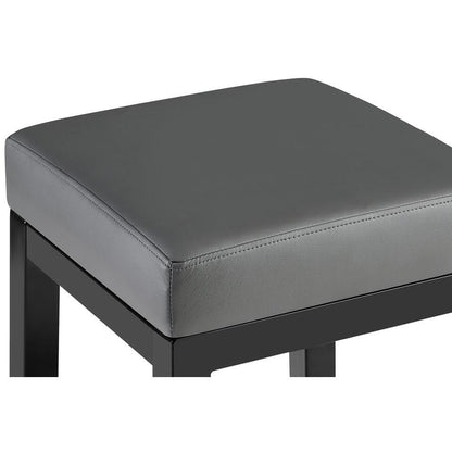  CLP Barkruk Taylor B80 Zwart Frame - Kunstleer - Grijs