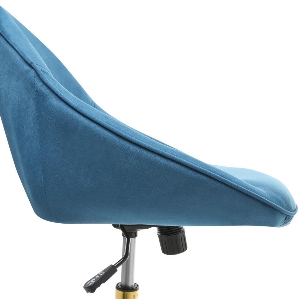  BARDSDALE - Bureaustoel - Marineblauw - Fluweel