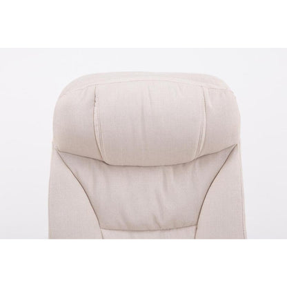  CLP Bureaustoel XL Troy Chroom Frame - Stof - Creme