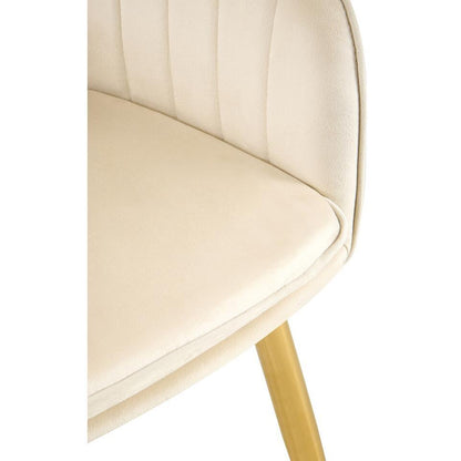  CLP Eetkamerstoel Cheryl Goud Frame - Metaal - Creme