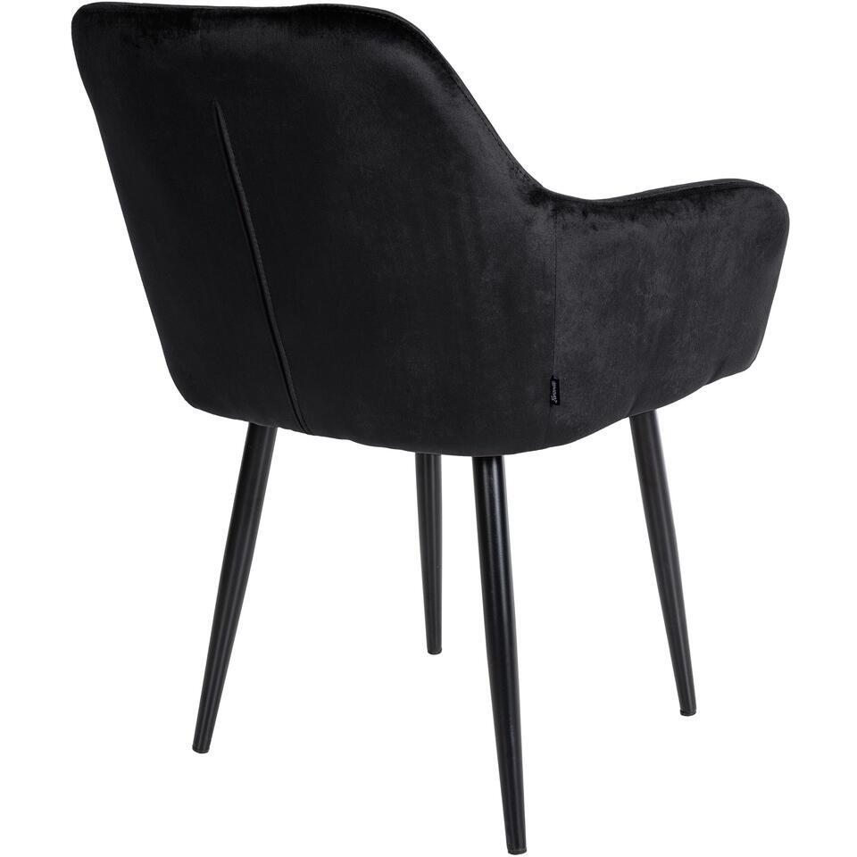  CLP Eetkamerstoel Stanley Zwart Frame - Fluweel - Zwart