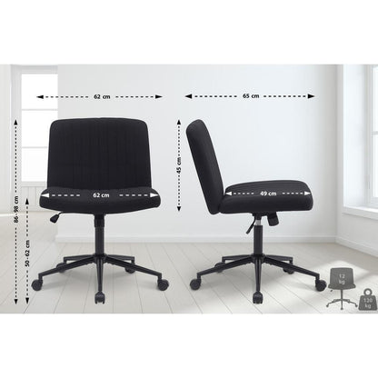  CLP Bureaustoel Kingman Zwart Frame - Stof - Zwart