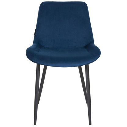  CLP Eetkamerstoel Victoria Zwart Frame - Fluweel - Blauw