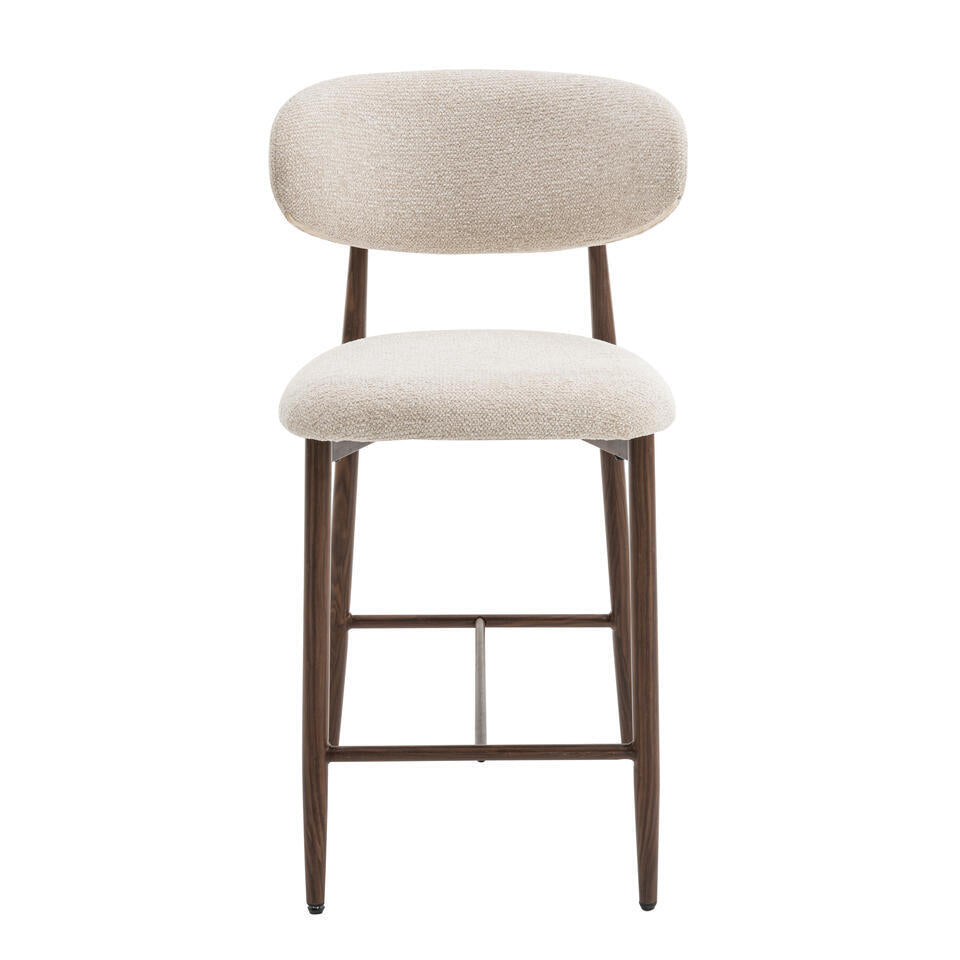  Furnihaus - Barkrukken Set Van 2 - Celia - Beige Walnoot