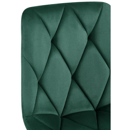  CLP Set Van 2 Eetkamerstoel Clairton Zwart Frame - Fluweel - Groen