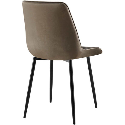  CLP Set Van 2 Eetkamerstoel Gifford Mat Zwart Frame - Fluweel - Antraciet