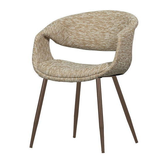  WOOOD Yossi Eetkamerstoelen Met Metalen Koper Poot - Zand - Set Van 2