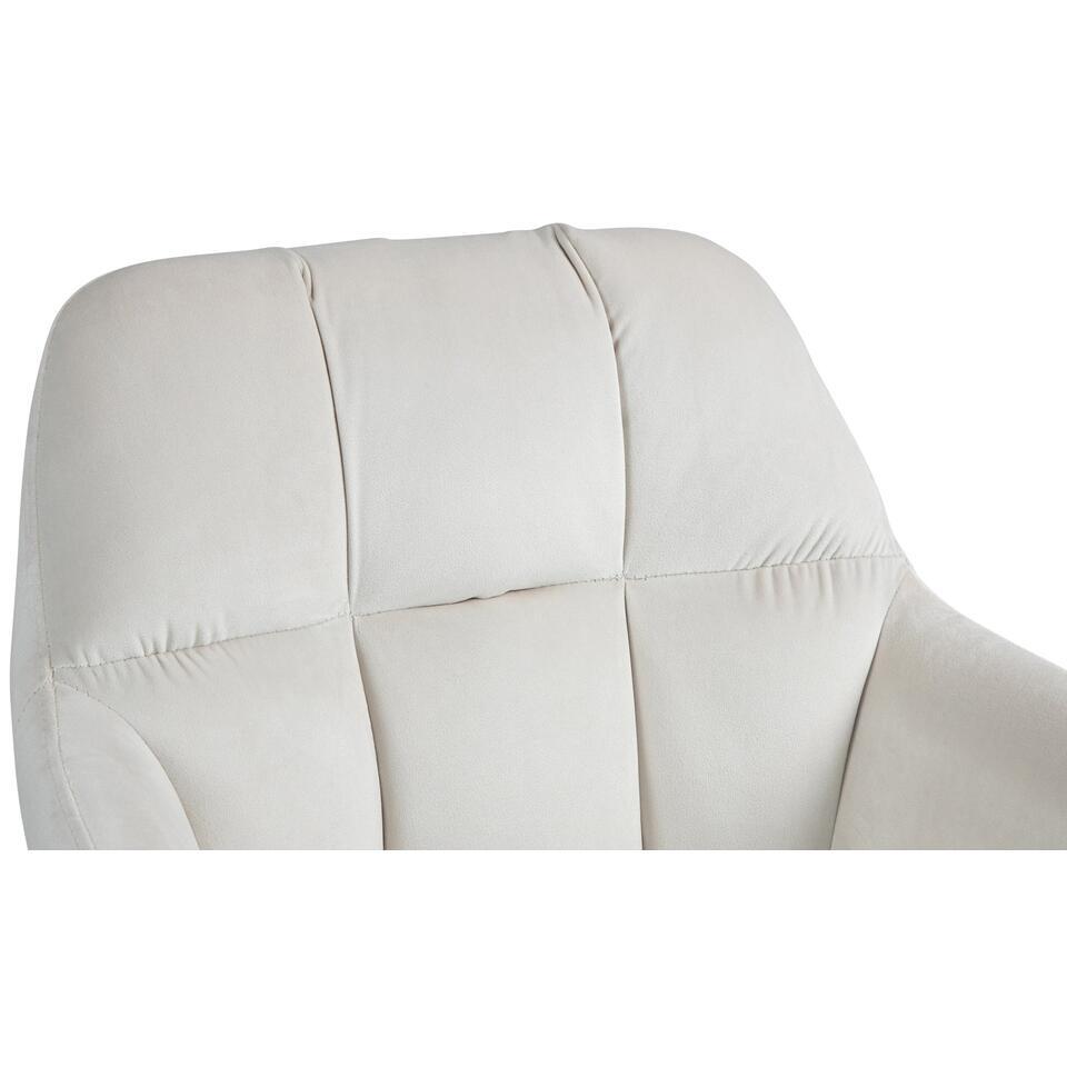  CLP Barkruk Natoma Zwart Frame - Fluweel - Creme