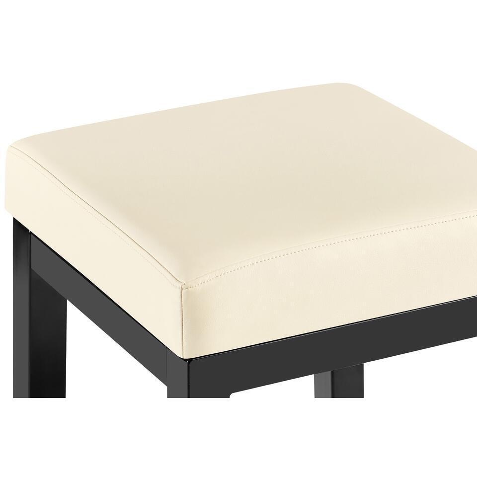 CLP Barkruk Taylor B80 Zwart Frame - Kunstleer - Creme