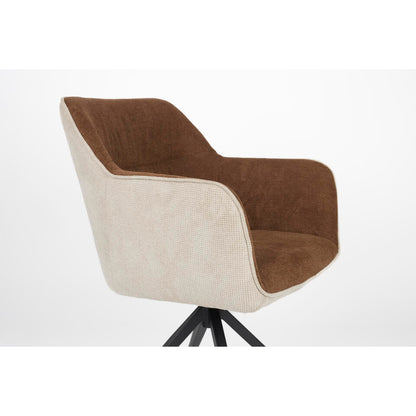  Housecraft Daley Eetkamerstoel Beige/Bruin - Set Van 2