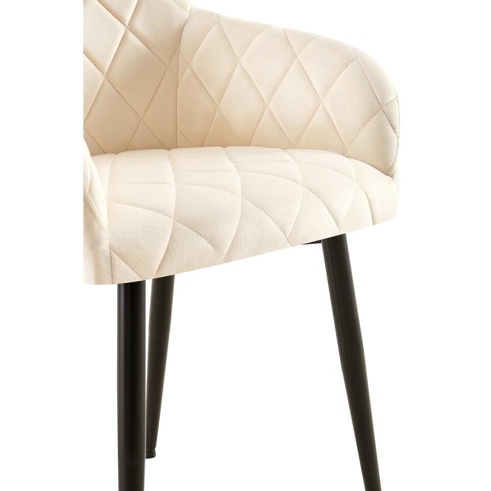  CLP Eetkamerstoel Monett Fluweel - Creme