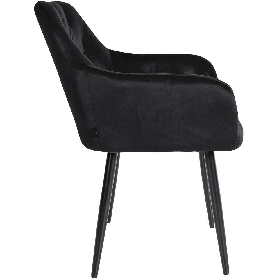  CLP Eetkamerstoel Stanley Zwart Frame - Fluweel - Zwart