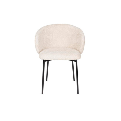  Eetkamerstoel Off White Stof - Zithoogte 47cm - 48x58x70cm - Ayle - Set Van 2