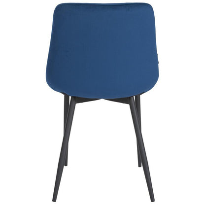  CLP Eetkamerstoel Victoria Zwart Frame - Fluweel - Blauw