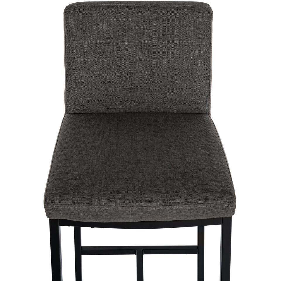  CLP Set Van 2 Barkruk Freeport Zwart Frame - Stof - Donkergrijs