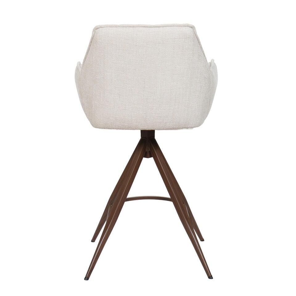  Barstoel Beige/Walnoot - Zithoogte 66cm - Noa - Set Van 2