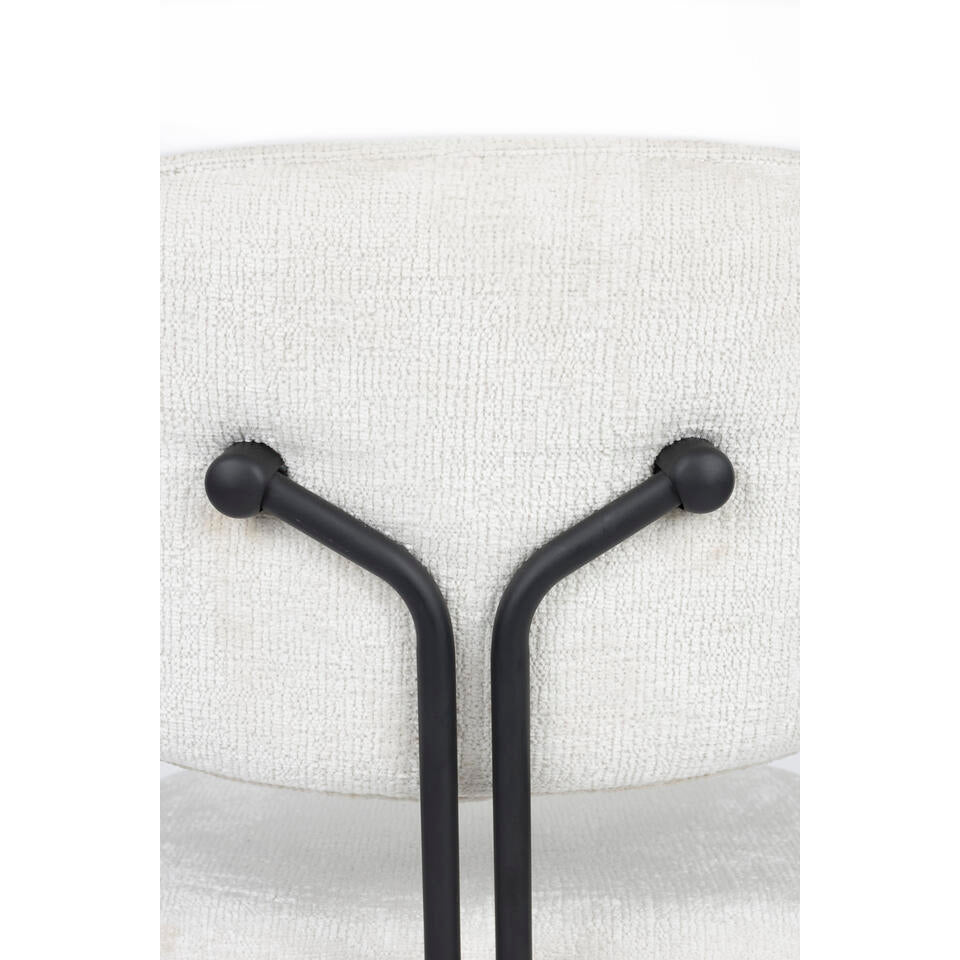  Housecraft Bouton Eetkamerstoel Met Armleuning Off White - Set Van 2
