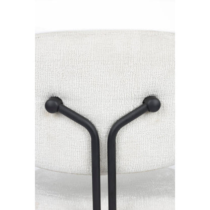  Housecraft Bouton Eetkamerstoel Met Armleuning Off White - Set Van 2