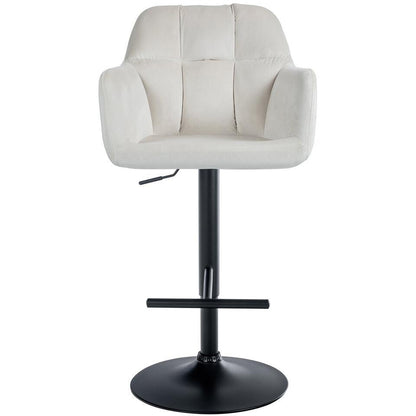  CLP Barkruk Natoma Zwart Frame - Fluweel - Creme