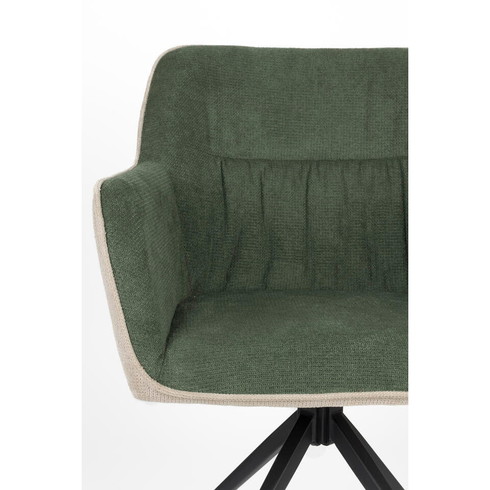  Housecraft Daley Eetkamerstoel Beige/Groen - Set Van 2