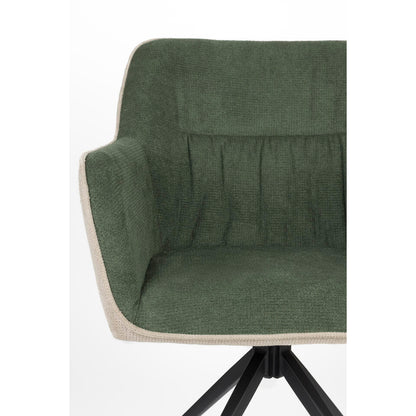  Housecraft Daley Eetkamerstoel Beige/Groen - Set Van 2