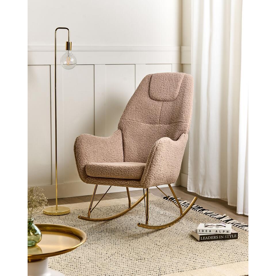  GULSELE - Schommelstoel - Beige - Bouclé