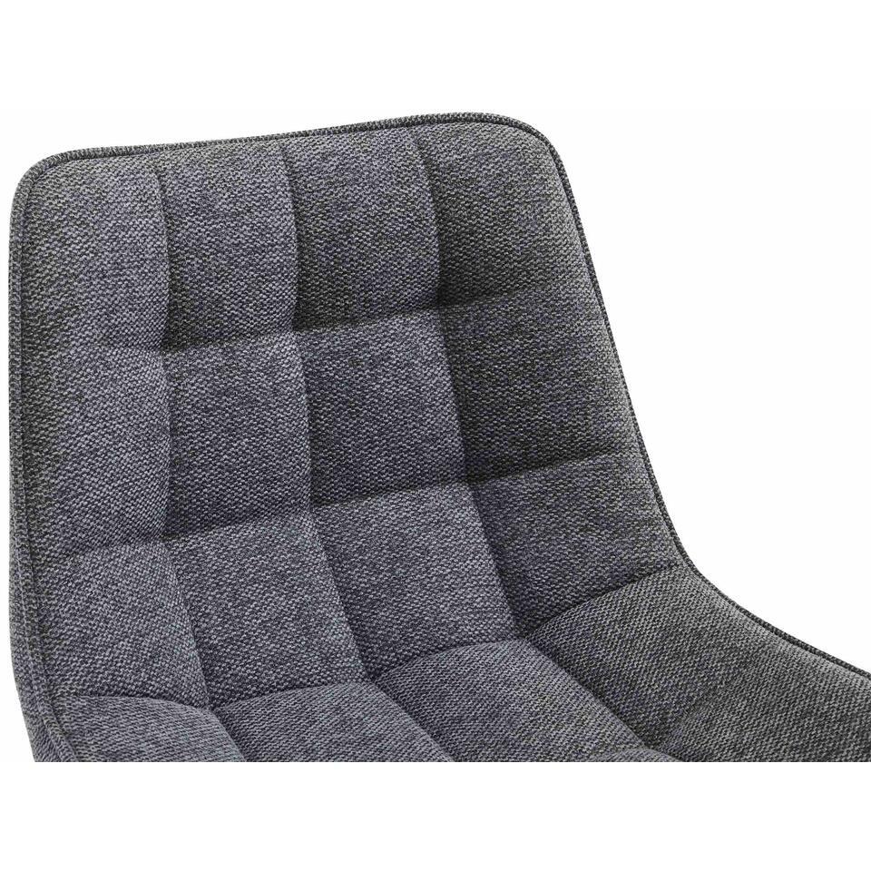  CLP Barkruk Dartford Mat Zwart Frame - Stof - Donkergrijs