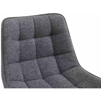  CLP Barkruk Dartford Mat Zwart Frame - Stof - Donkergrijs