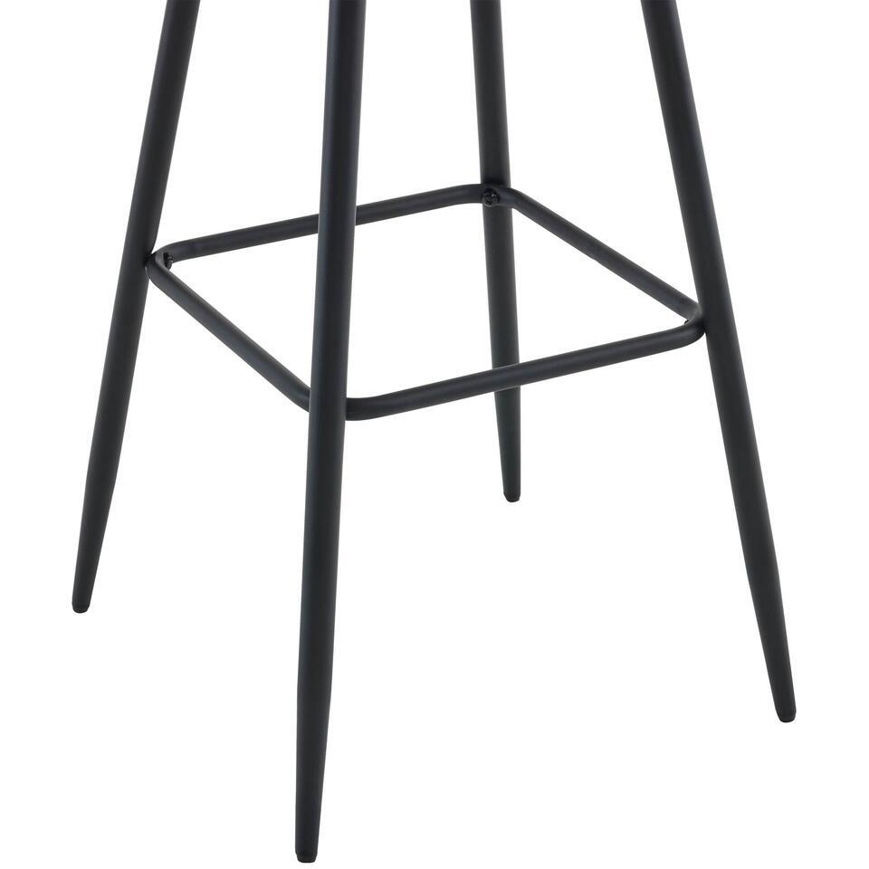  CLP Barkruk Dartford Mat Zwart Frame - Stof - Donkergrijs