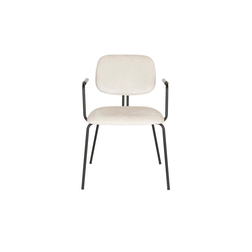 Housecraft Bouton Eetkamerstoel Met Armleuning Off White - Set Van 2