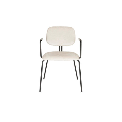  Housecraft Bouton Eetkamerstoel Met Armleuning Off White - Set Van 2
