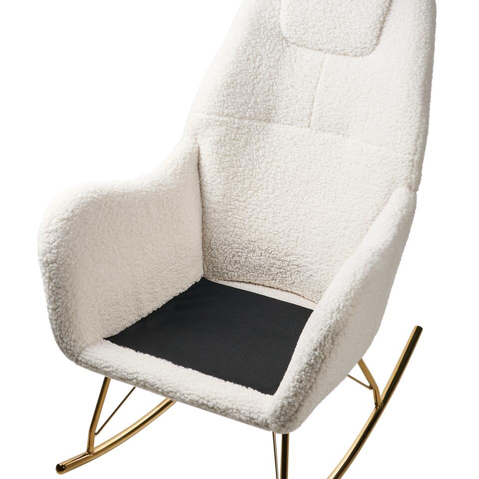  GULSELE - Schommelstoel - Gebroken Wit - Bouclé