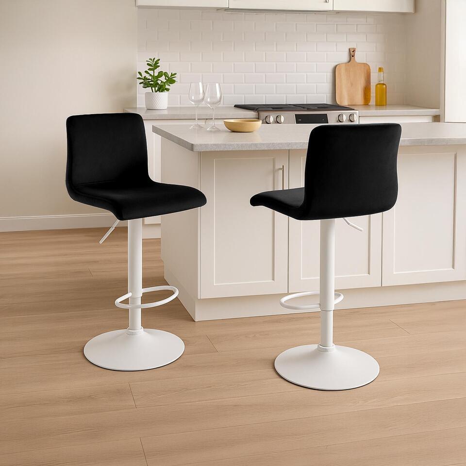  CLP Barkruk Hover Fluweel - Zwart