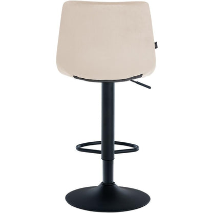  CLP Set Van 2 Barkruk Jerry Zwart Frame - Fluweel - Creme