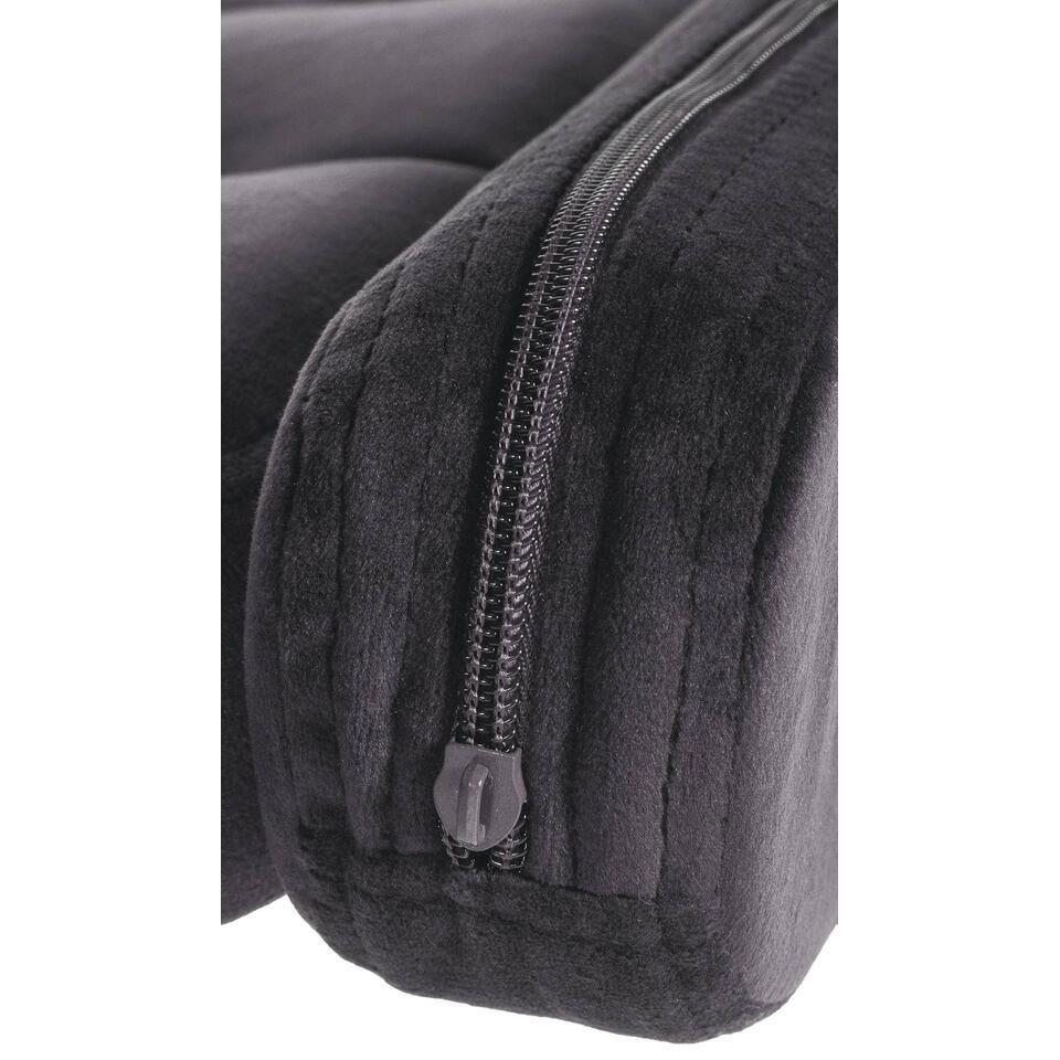  CLP Barkruk Dublin Zwart Frame - Fluweel - Donkergrijs