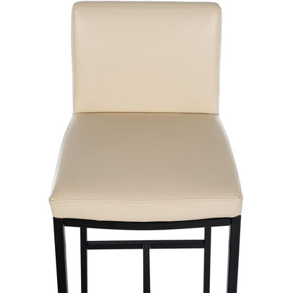  CLP Set Van 2 Barkruk Freeport Zwart Frame - Kunstleer - Creme