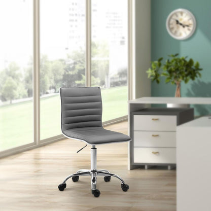  CLP Bureaustoel Alamosa Chroom Frame - Kunstleer - Grijs