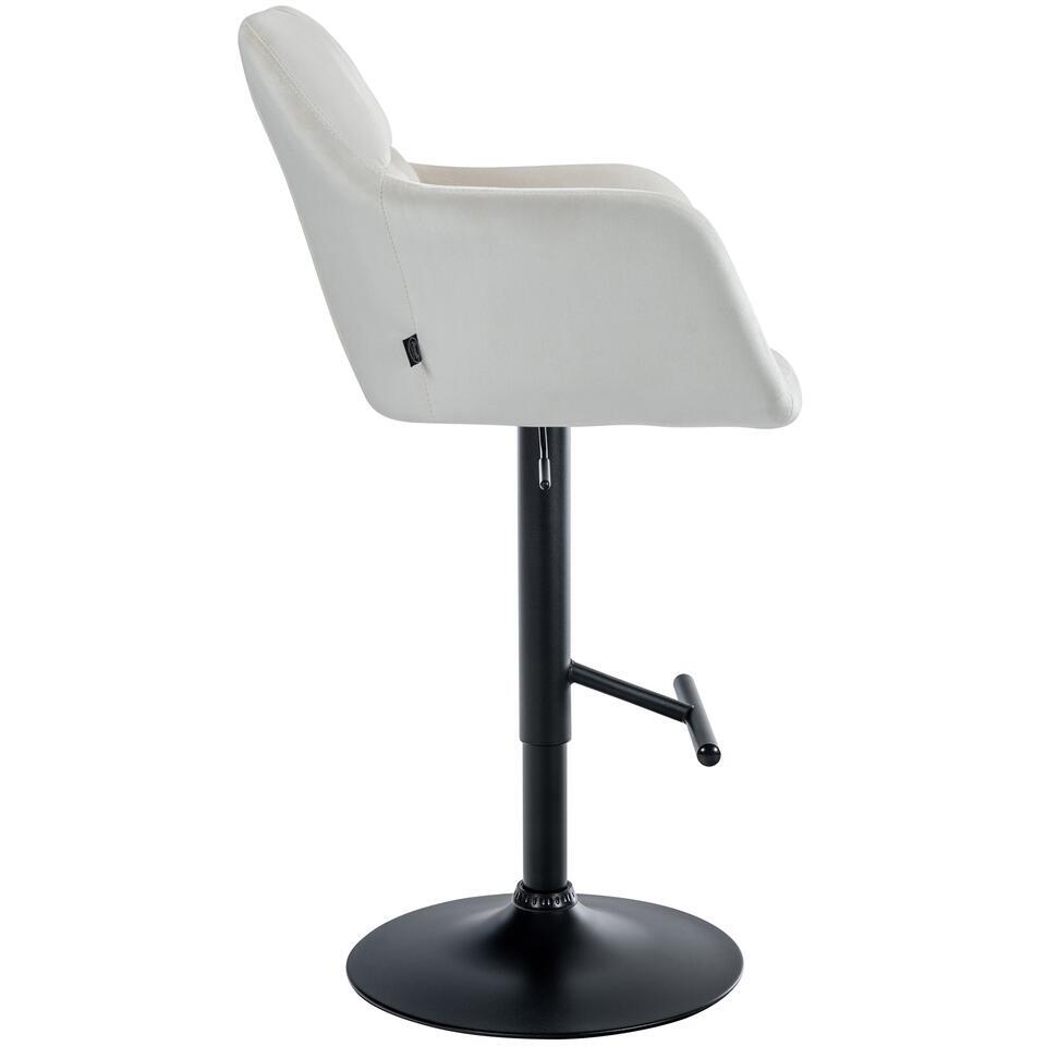  CLP Barkruk Natoma Zwart Frame - Fluweel - Creme