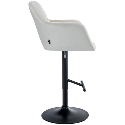  CLP Barkruk Natoma Zwart Frame - Fluweel - Creme