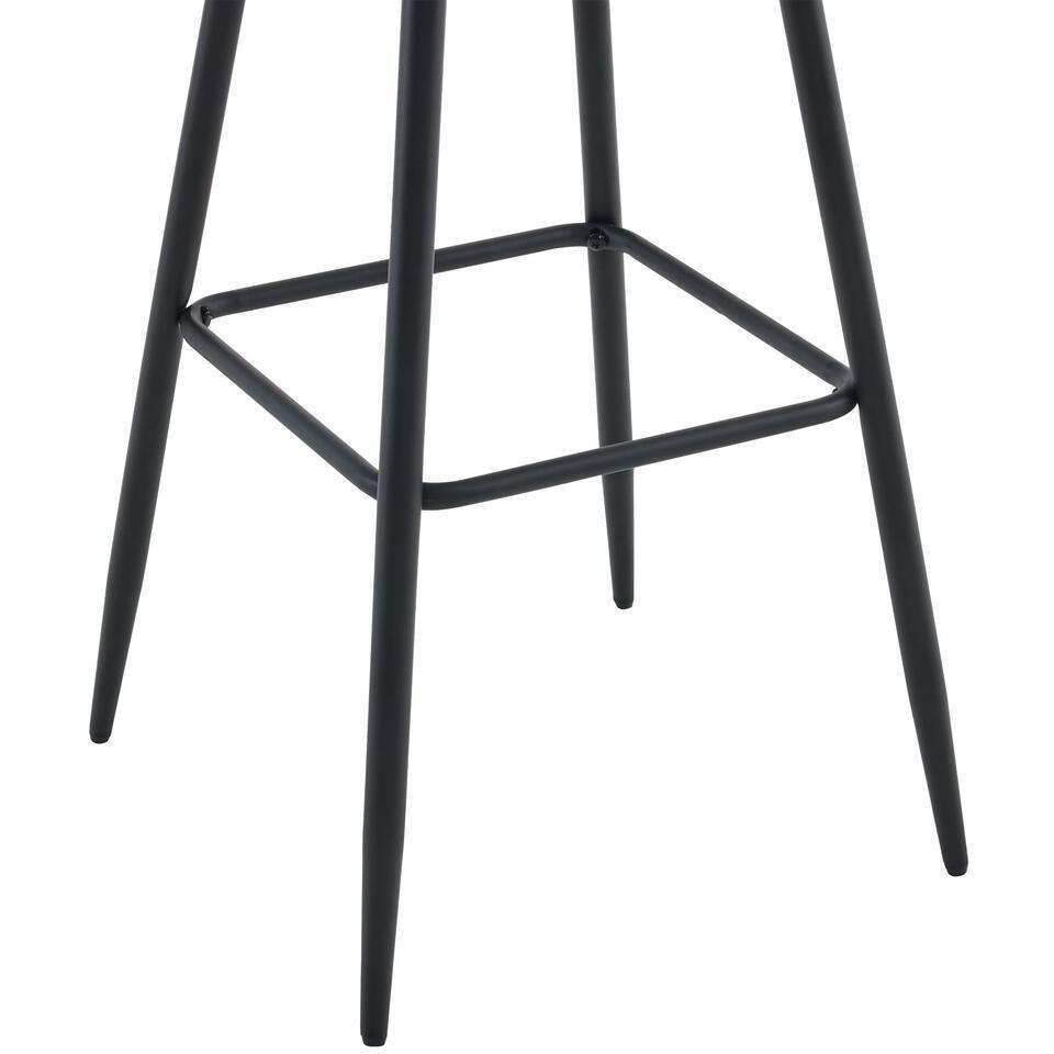  CLP Set Van 2 Barkruk Dartford Mat Zwart Frame - Fluweel - Donkergrijs