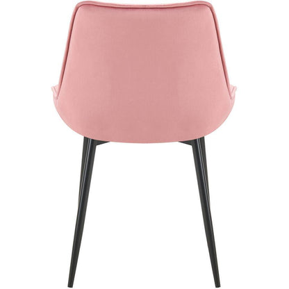  CLP Set Van 2 Eetkamerstoel Wallace Zwart Frame - Fluweel - Roze