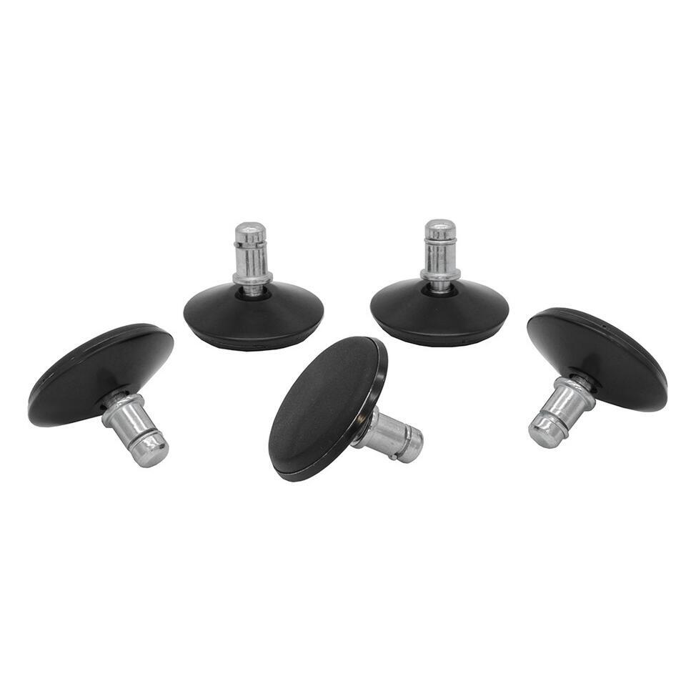  Bureaustoel Glijders Set - Zwart - Diameter 5cm