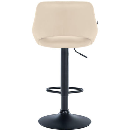  CLP Barkruk Milet Zwart Frame - Kunstleer - Creme