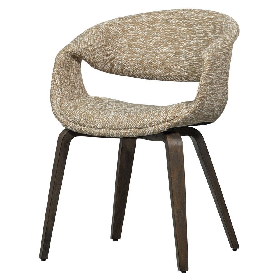  WOOOD Yossi Eetkamerstoelen Met Houten Bruinen Poot - Zand - Set Van 2
