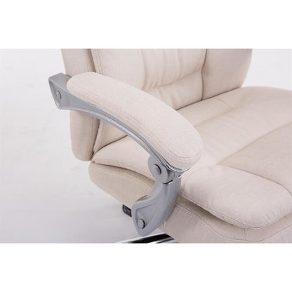  CLP Bureaustoel XL Troy Chroom Frame - Stof - Creme