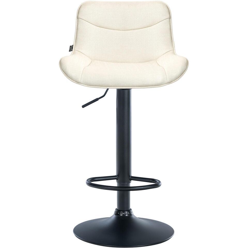  CLP Set Van 2 Barkruk Vonore Zwart Frame - Stof - Creme