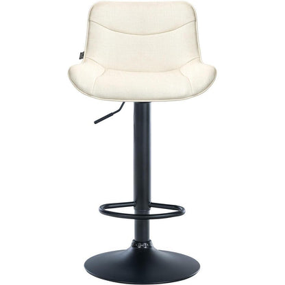  CLP Set Van 2 Barkruk Vonore Zwart Frame - Stof - Creme