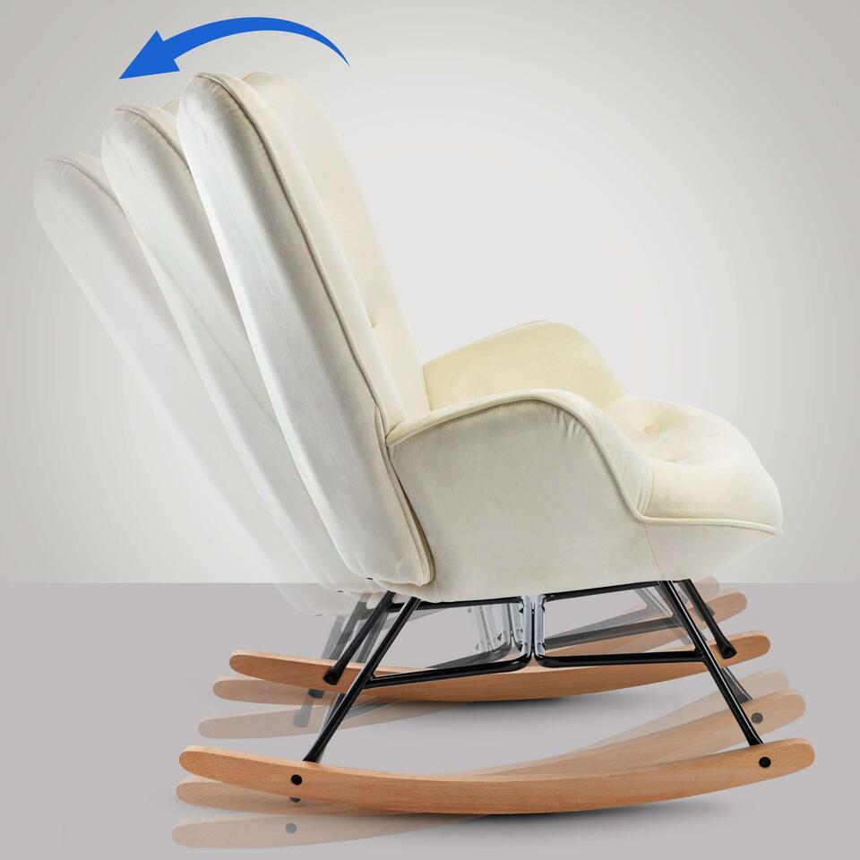  CLP Schommelstoel Sanka Fluweel - Creme